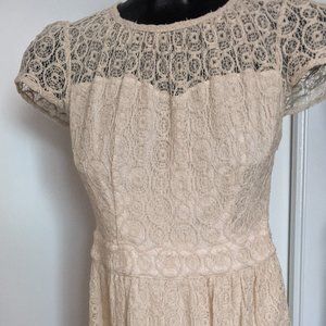 Ivory Layered Lace Dress Pins and Needles UO